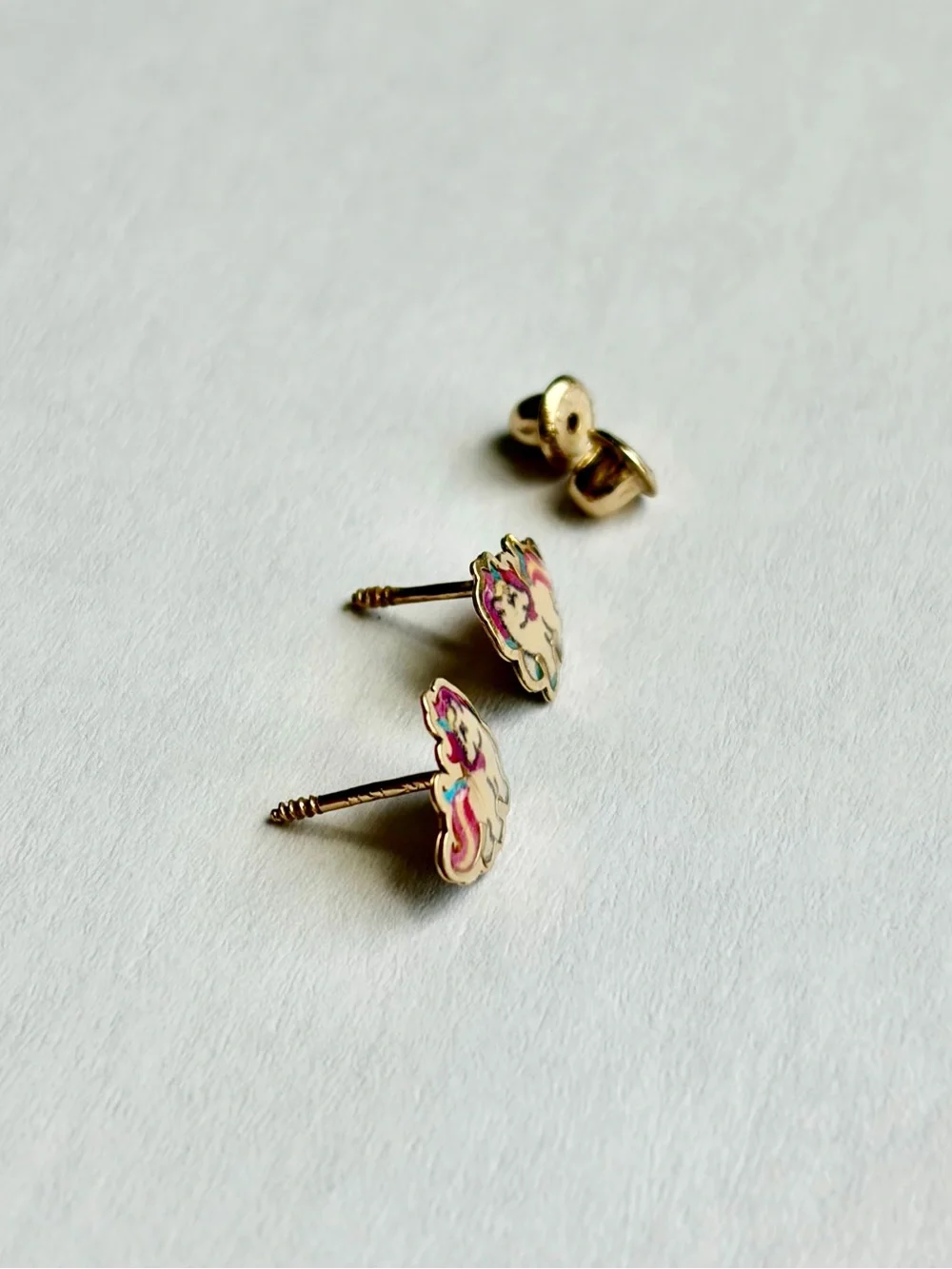 Girl’s 14K Gold Unicorn Stud Earrings